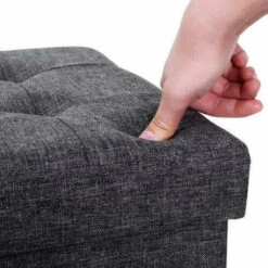 Poef - Opvouwbaar - Zonder Poten - Stof - 38 Cm - Donkergrijs -VIDAXL Winkel 1000068042 0102