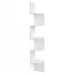 Boekenrek - Zigzag - Moderne Look - 20x127.5x20 Cm - Wit -VIDAXL Winkel 1000068084 0101