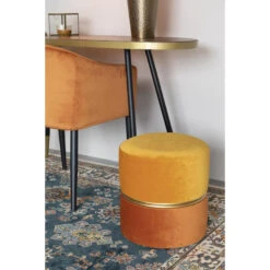 Parya Home - Bubble Poef - Oranje - Velvet -VIDAXL Winkel 1000068285 0103