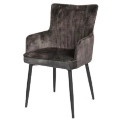 Robert Eetkamerstoel Met - Stof - Grijs -VIDAXL Winkel 1000069434 0101