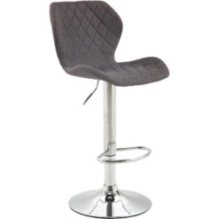 CLP Barkruk Cork Chroom Frame Stof Grijs