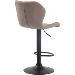 CLP Barkruk Cork Zwart Frame Stof Taupe -VIDAXL Winkel 1000071044 0103