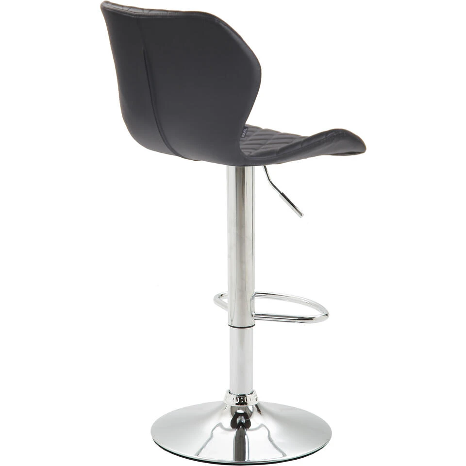 CLP Barkruk Cork Chroom Frame Kunstleder Zwart 4 CLP Barkruk Cork Chroom Frame Kunstleder Zwart - Afbeelding 4