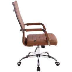 Clp Bureaustoel Amadora Kunstleer Lichtbruin -VIDAXL Winkel 1000071083 0102