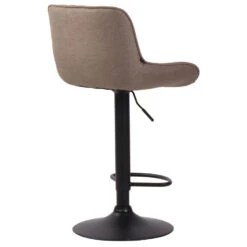 CLP Barkruk Lentini Frame Zwart Stof Taupe -VIDAXL Winkel 1000071164 0103