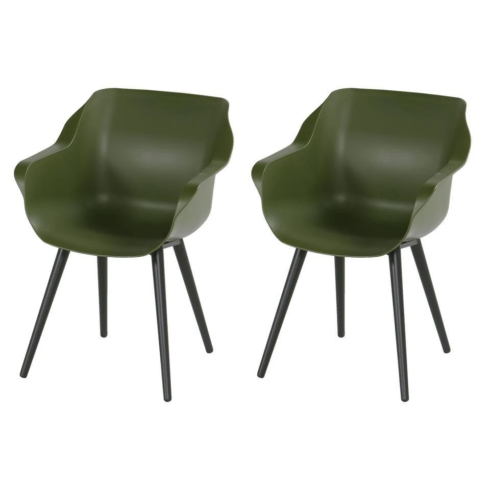 Hartman Sophie Studio Dining Armstoel - Moss Green - Set Van 2 1 Hartman Sophie Studio Dining Armstoel - Moss Green - Set Van 2