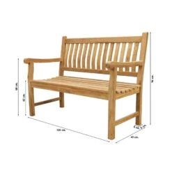 VDG Teakhouten Tuinbank Patrick - 120 Cm -VIDAXL Winkel 1000072935 0101