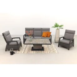 VDG Darwin/Jersey Deluxe Loungeset Verstelbaar - Antraciet -VIDAXL Winkel 1000073160 0101