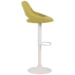 CLP Barkruk Milet Frame Wit Stof Groen -VIDAXL Winkel 1000073454 0102