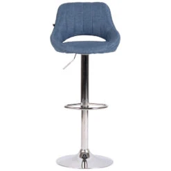 CLP Barkruk Milet Frame Chroom-look Stof Blauw 5 CLP Barkruk Milet Frame Chroom-look Stof Blauw -VIDAXL Winkel 1000073463 0101