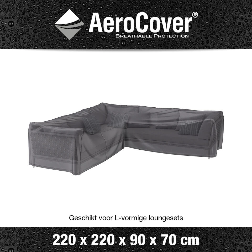 Aerocover Loungesethoes L-vorm 220x220 Cm 2 Aerocover Loungesethoes L-vorm 220x220 Cm - Afbeelding 2