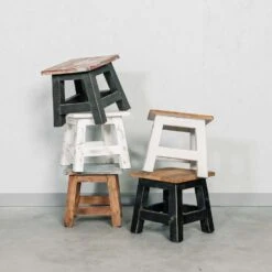 Rootsmann Houten Krukje - Mixkleur Hout - Hout -VIDAXL Winkel 1000074647 0102