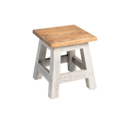 Rootsmann Houten Krukje - Grijs - Hout 4 Rootsmann Houten Krukje - Grijs - Hout -VIDAXL Winkel 1000074648 0101