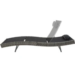 Tectake - Ligbed Delphine-Wicker- Donkergrijs -VIDAXL Winkel 1000077817 0102