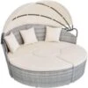 Tectake - Ligbed Zonne-eiland-tuinset- Aluminium/wicker - Lichtgrijs 6 Tectake - Ligbed Zonne-eiland-tuinset- Aluminium/wicker - Lichtgrijs -VIDAXL Winkel 1000077820