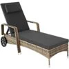 Tectake - Wicker Ligbed – Natuur - Afmetingen 200 X 70 X 33 Cm -VIDAXL Winkel 1000077832