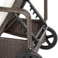 Tectake - Wicker Ligbed – Oudbruin - Afmetingen 200 X 70 X 33 Cm -VIDAXL Winkel 1000077838 0103