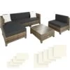 Tectake - Loungeset Incl. 2 Sets Kussenhoezen - Wicker - Naturel -VIDAXL Winkel 1000077859