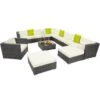 Tectake - Loungeset Las Vegas - Wicker - Grijs -VIDAXL Winkel 1000077871