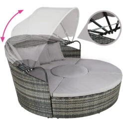 Tectake - Wicker Zonne-eiland Santorini - Grijs -VIDAXL Winkel 1000077875 0103