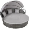Tectake - Wicker Zonne-eiland Santorini - Grijs -VIDAXL Winkel 1000077875