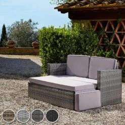 Tectake - Wicker Loungesofa Corfu - Zwart -VIDAXL Winkel 1000077884 0101
