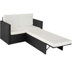 Tectake - Wicker Loungesofa Corfu - Zwart -VIDAXL Winkel 1000077884 0102