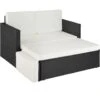 Tectake - Wicker Loungesofa Corfu - Zwart -VIDAXL Winkel 1000077884