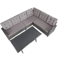 Tectake - Loungeset Catania - Wicker - Grijs -VIDAXL Winkel 1000077888 0103