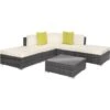 Tectake - Loungeset Parijs - Wicker - Grijs -VIDAXL Winkel 1000077894