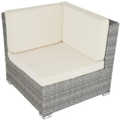 Tectake - Loungeset Venetië - Wicker - Lichtgrijs -VIDAXL Winkel 1000077897 0103