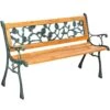 Tectake - Tuinbank - Hout/gietijzer - 124x52x74 Cm -VIDAXL Winkel 1000078024