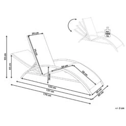 Beliani Tuinligstoel GAETA - Beige Staal, Textiel -VIDAXL Winkel 1000079550 0102