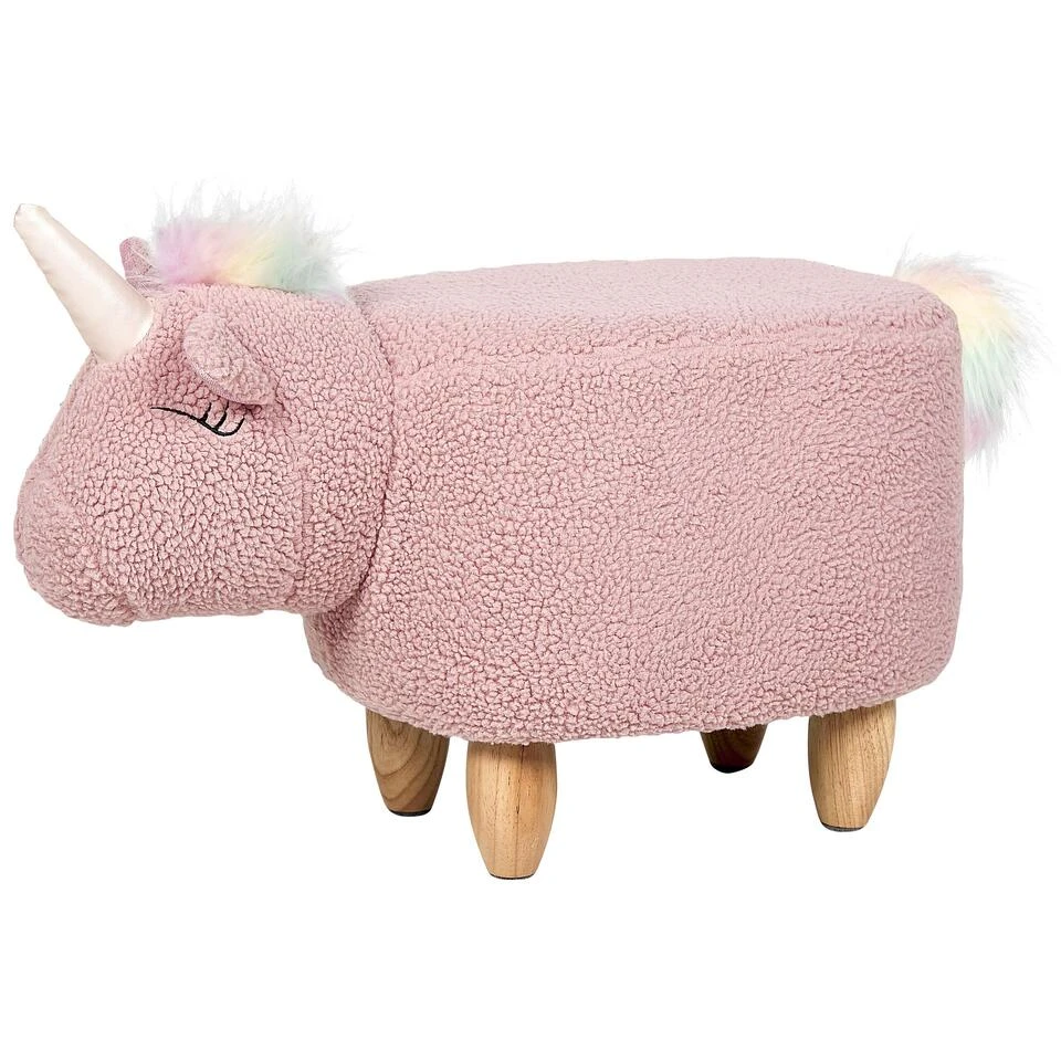 Beliani Dierenhocker UNICORN - Roze Polyester, Katoen 1 Beliani Dierenhocker UNICORN - Roze Polyester, Katoen
