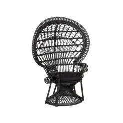 Beliani Fauteuil EMMANUELLE - Zwart Rotan