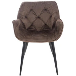 CLP Set Van 4 Eetkamerstoelen Tanna Fluweel Bruin -VIDAXL Winkel 1000080757 0101