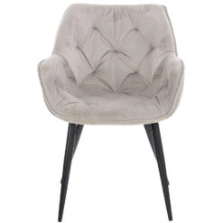 CLP Set Van 4 Eetkamerstoelen Tanna Fluweel Zilverkleurig -VIDAXL Winkel 1000080766 0101