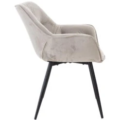 CLP Set Van 4 Eetkamerstoelen Tanna Fluweel Zilverkleurig -VIDAXL Winkel 1000080766 0102