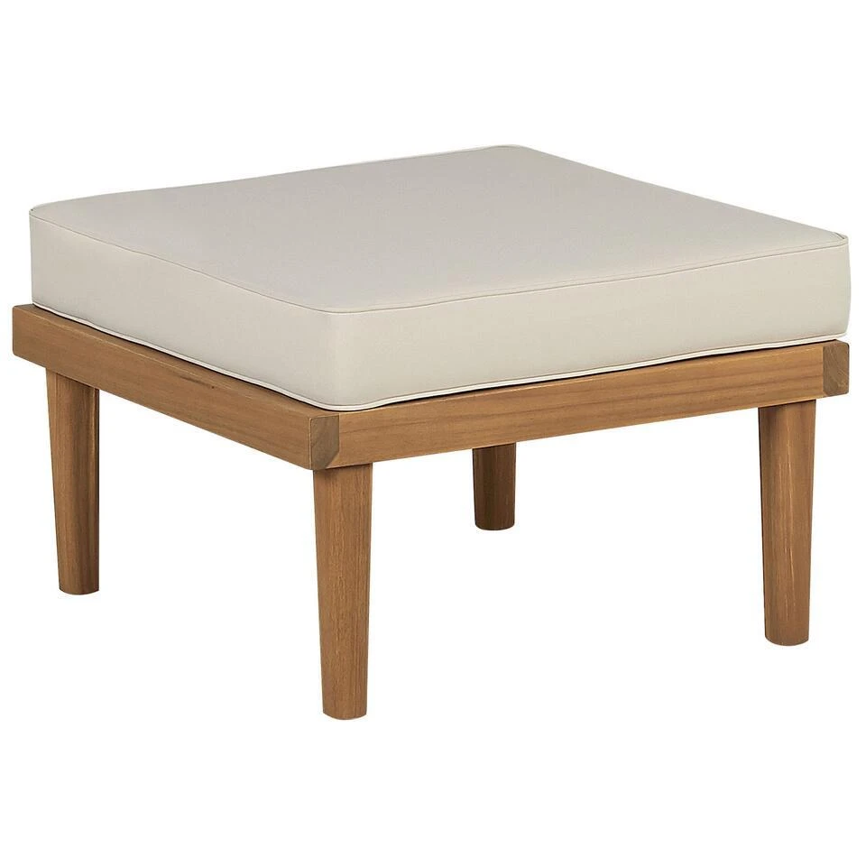 BARATTI - Tuin Ottomaan - Lichte Houtkleur/Wit - Acaciahout 1 BARATTI - Tuin Ottomaan - Lichte Houtkleur/Wit - Acaciahout