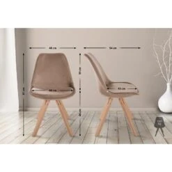 CLP Eetkamerstoel Sofia Vierkant Frame Fluweel Bruin 5 CLP Eetkamerstoel Sofia Vierkant Frame Fluweel Bruin -VIDAXL Winkel 1000081820 0101