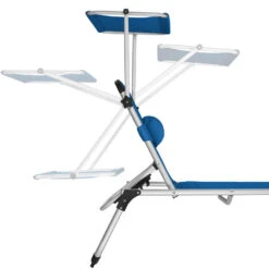 Tectake -ligbed Lorella - Aluminium- Incl. Verwisselbaar Hoofdkussen-blauw -VIDAXL Winkel 1000082532 0103