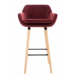 CLP Barkruk Grant Fluweel Rood -VIDAXL Winkel 1000082670 0102