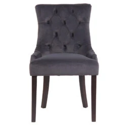 CLP Eetkamerstoel Aberdeen Donker Bruin Frame Fluweel Grijs 5 CLP Eetkamerstoel Aberdeen Donker Bruin Frame Fluweel Grijs -VIDAXL Winkel 1000082927 0101