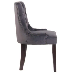 CLP Eetkamerstoel Aberdeen Donker Bruin Frame Fluweel Grijs 6 CLP Eetkamerstoel Aberdeen Donker Bruin Frame Fluweel Grijs -VIDAXL Winkel 1000082927 0102