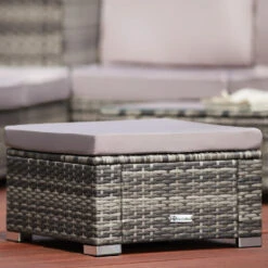 Tectake - Wicker Zitkruk Zwart - 53 X 53 X 26 Cm -VIDAXL Winkel 1000083110 0101