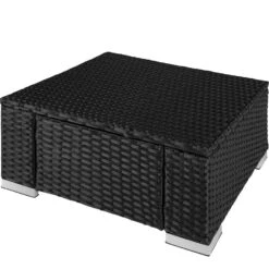Tectake - Wicker Zitkruk Zwart - 53 X 53 X 26 Cm -VIDAXL Winkel 1000083110 0102