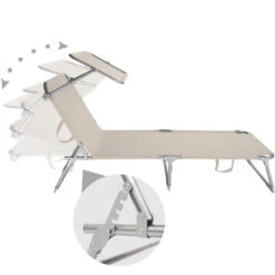 Tectake - 2 Ligbedden Met Zonnedak Beige 6 Tectake - 2 Ligbedden Met Zonnedak Beige -VIDAXL Winkel 1000083237 0102