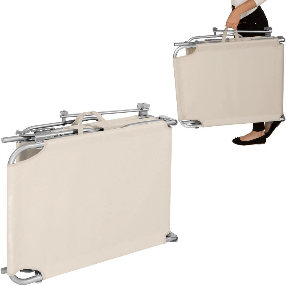 Tectake - 2 Ligbedden Met Zonnedak Beige 4 Tectake - 2 Ligbedden Met Zonnedak Beige - Afbeelding 4