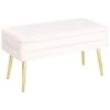 DURHAM - Bankje - Wit - Fluweel -VIDAXL Winkel 1000084465