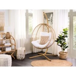 Beliani Hangstoel ARCO - Beige Polyester -VIDAXL Winkel 1000084499 0103